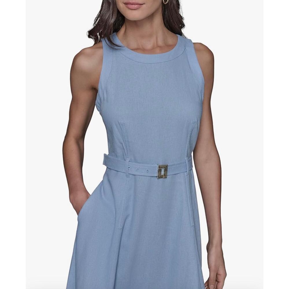 Karl Lagerfeld Paris Women’s Sleeveless Blue Midi Dress High Low Hem Wedding 16 - Picture 4 of 15